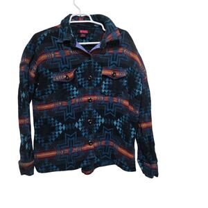 Rock & Roll Denim Western Aztec Shirt Jacket Mens XL